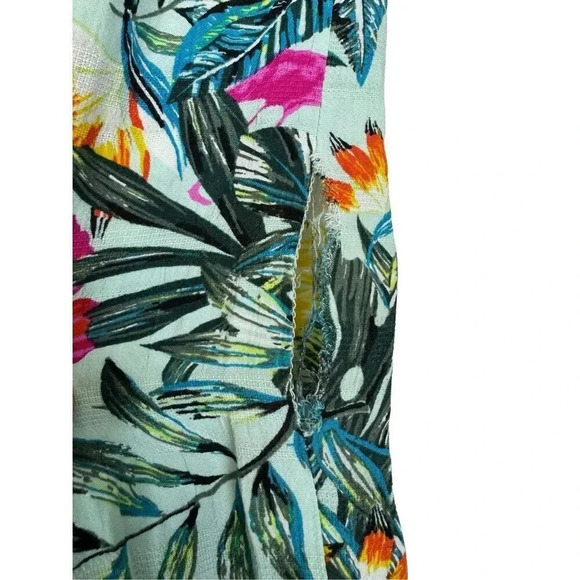 Swim by Cacique Tropical Flamingo Midi Skirt 18/20 Multicolor Floral Side Slits - Picture 6 of 9